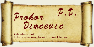 Prohor Dimčević vizit kartica